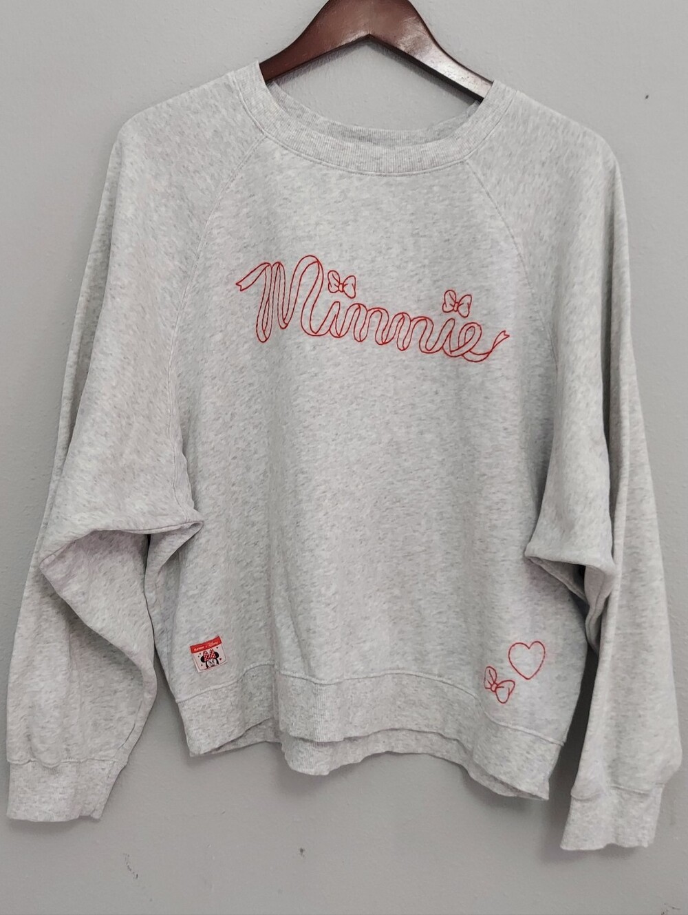 Old Navy X Disney Minnie Mouse SoComfy Oversized Grey Embroidered Sweatshirt XL